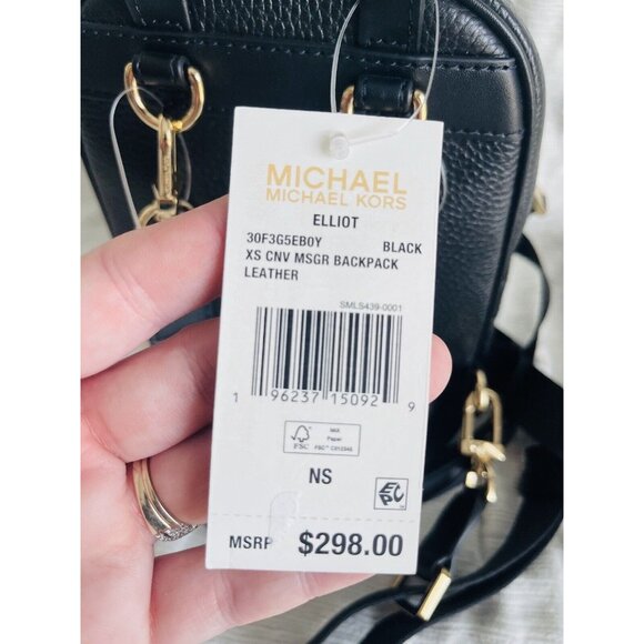 NWT Michael Kors Elliot Extra Small Convertible Messenger Astor Stud Backpack main image 5
